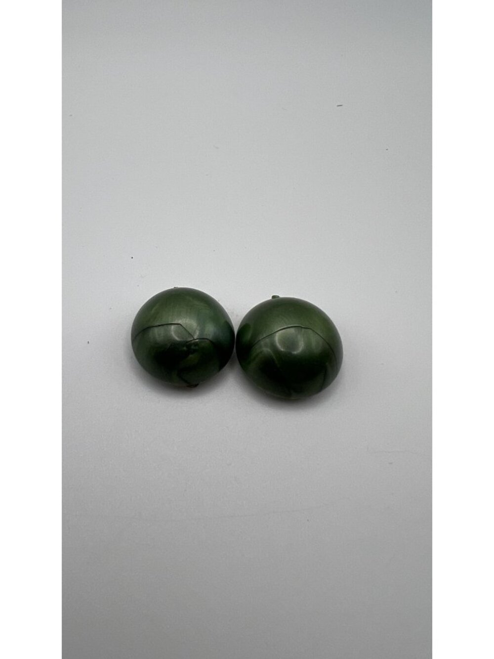 Vintage Green Swirl Clip-On Earrings Gold-Tone Backing Made In Germany